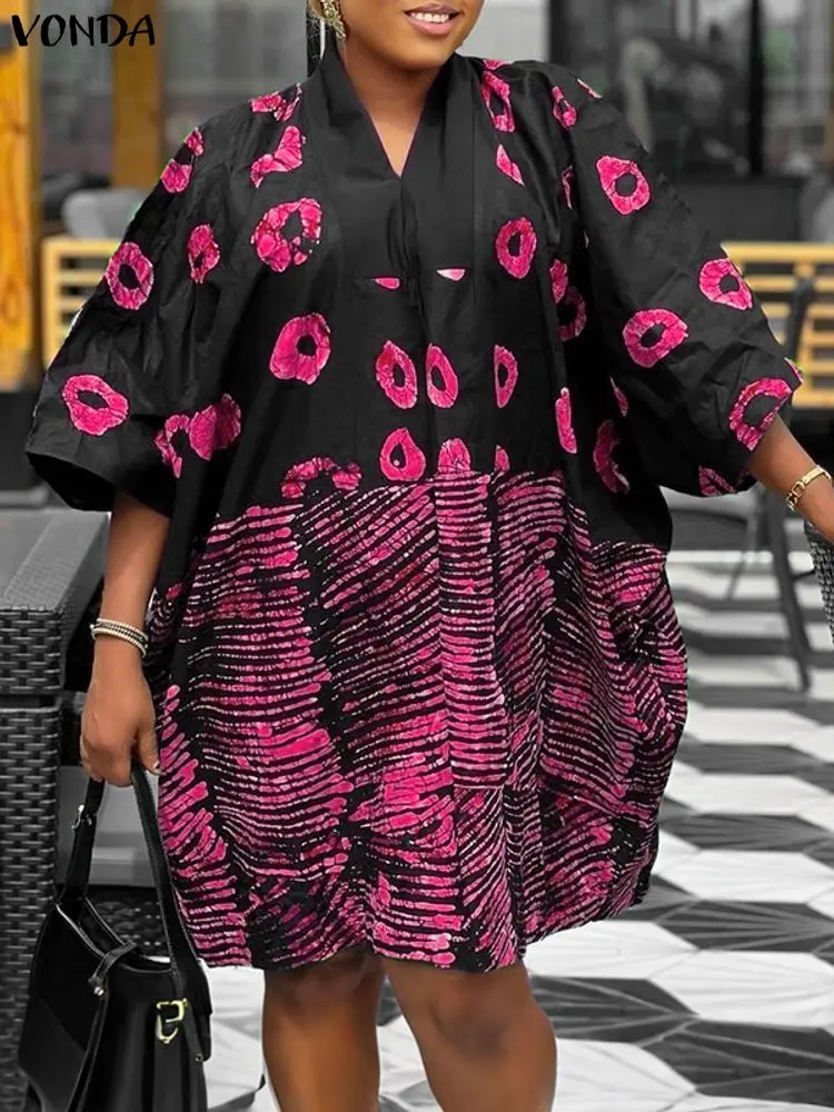 Ethnic Gown - VONDA Plus Size Mini Dresses 5XL