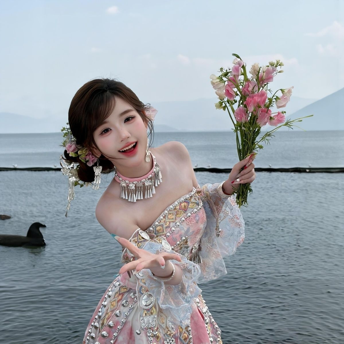 Pink Miao Ethnic Minority Cost - Ethnic Outfit ulasan dan harga
