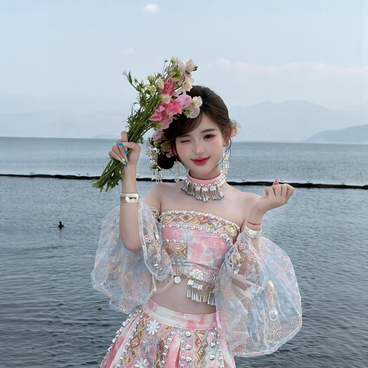 Pink Miao Ethnic Minority Cost - Ethnic Outfit ulasan dan harga