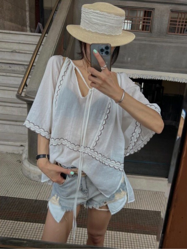 Korean Style Patchwork Lace-Up - Ethnic Fusion Fashion ulasan dan harga